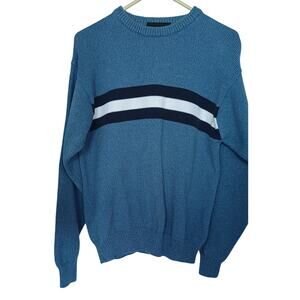 Croft & Barrow Men's Medium Light Blue 100% Cotton Sweater Preppy Classic